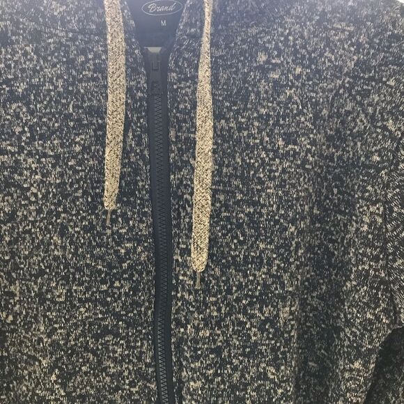 VINTAGE hoodie mottled gray mens full zip size M EUC - Picture 3 of 5